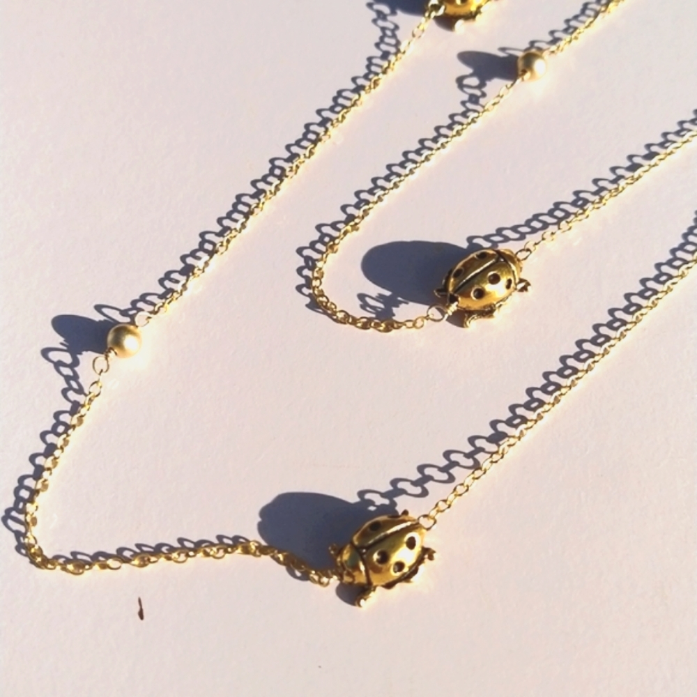 LONG GOLD🐞LADYBUG necklace